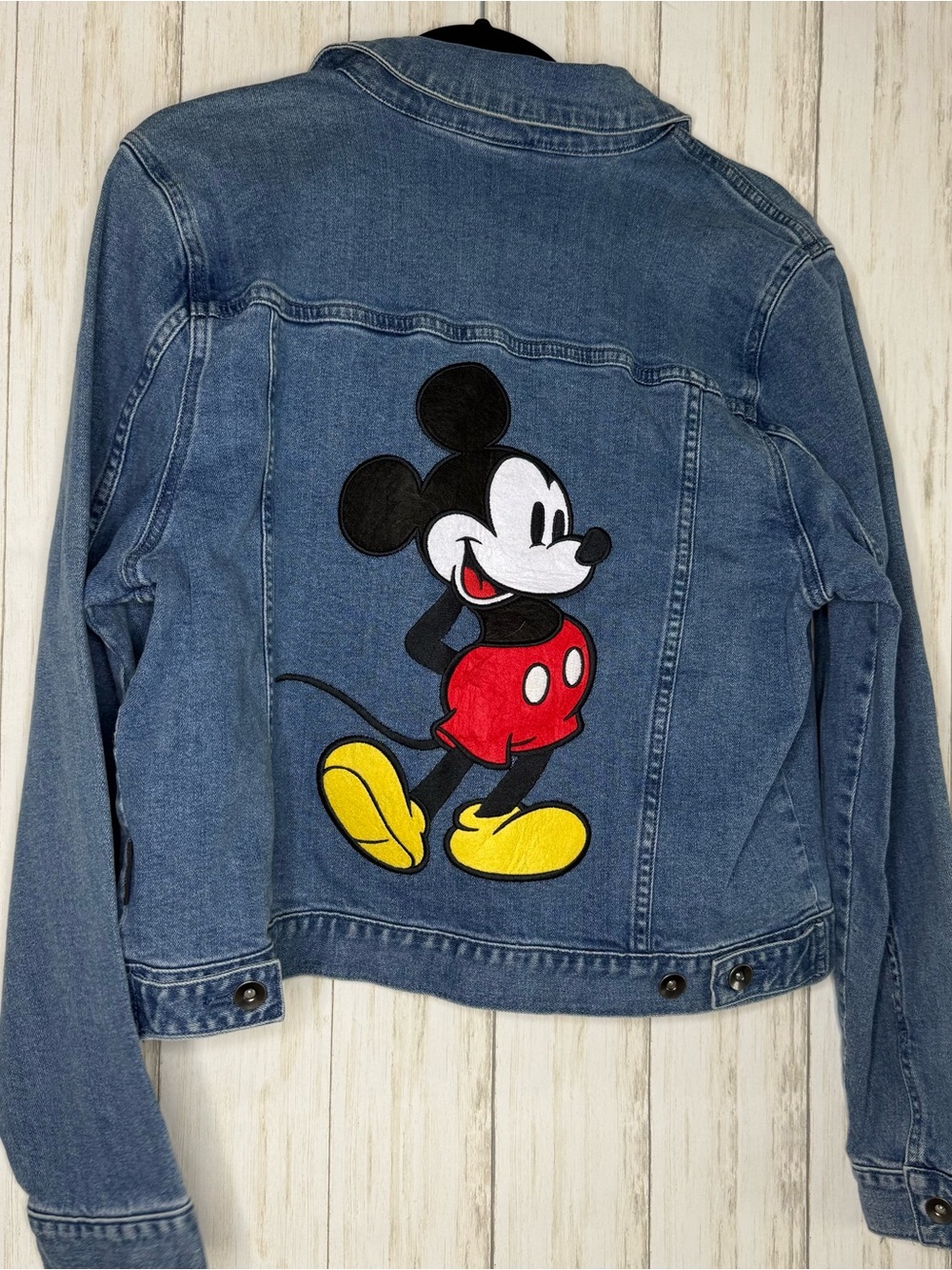 Disney NWT Denim Jacket with Mickey Mouse Patch - Picture 2 of 3